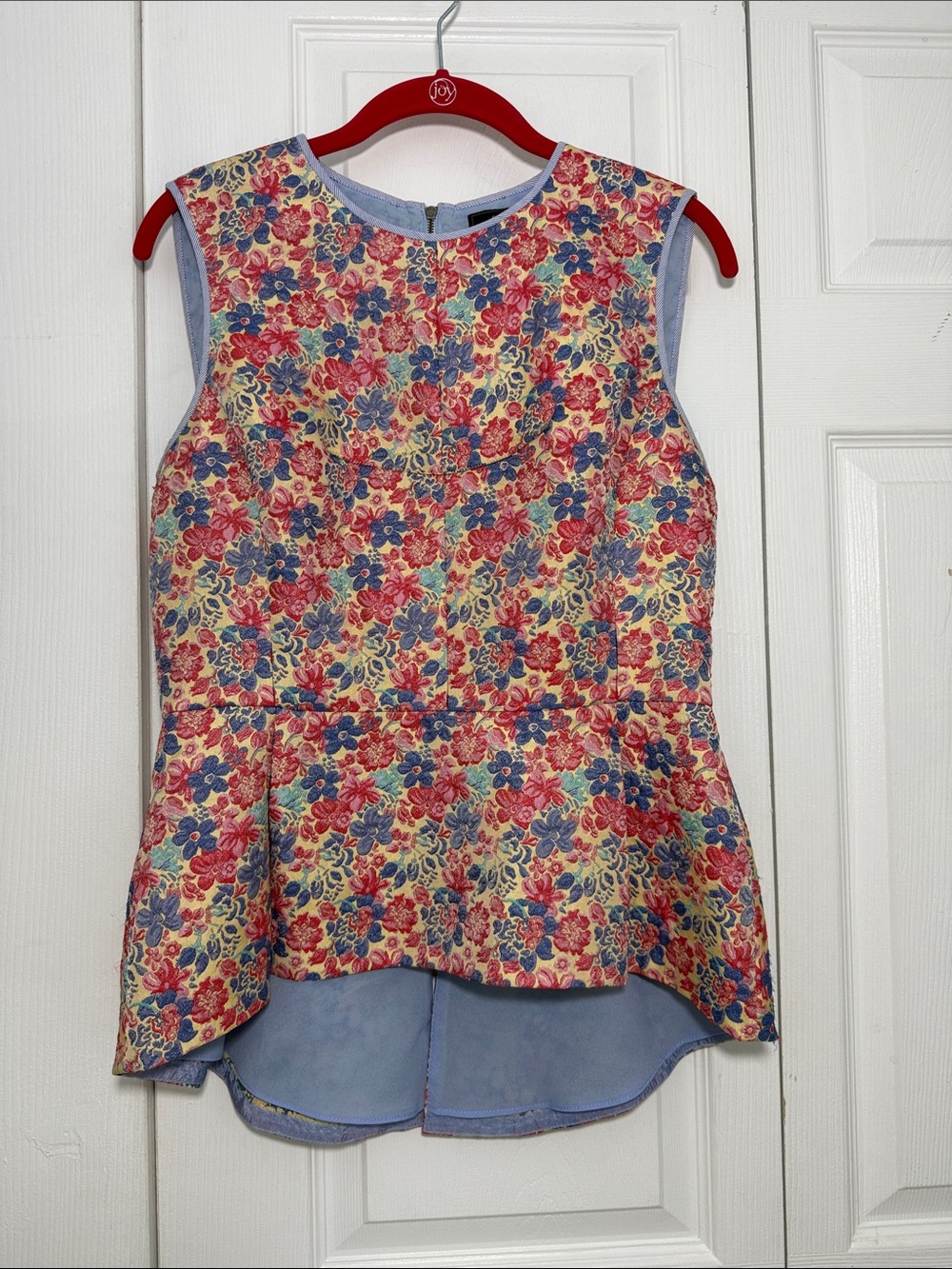 BCBGMaxAzria JACLYN Floral Peplum Top Camisole Blue & Pink Size M Feminine Chic
